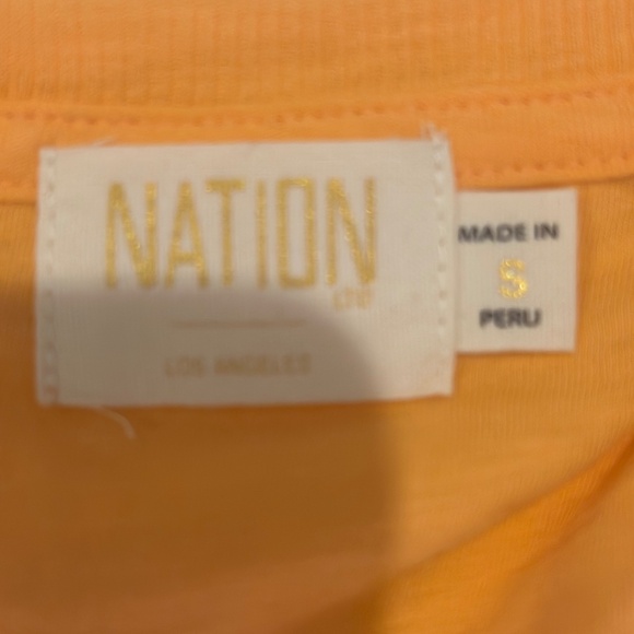 NWOT Nation LTD Jillian Bold Shoulder V-neck color Tang - Size Small - Picture 6 of 7